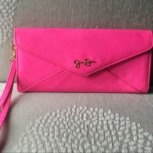Jessica Simpson hot pink envelope wristlet